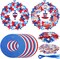 324 Pcs 4th of July Wreath Craft Kit - Foam Patriotic Star & USA Flag Decorations - Red, White & Blue Sticker Ornaments for Kids & Adults - Independence Day DIY Home Door Decor